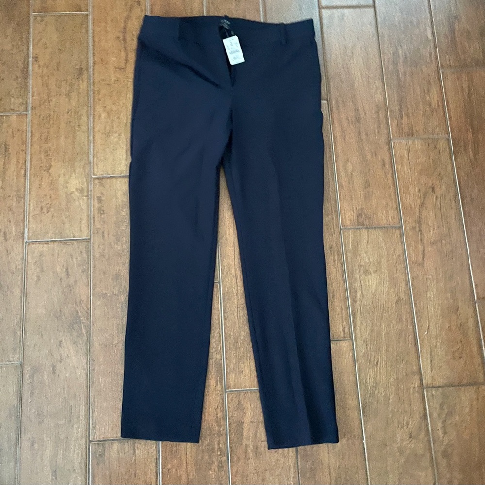 NWT J. Crew Factory Navy Blue Ruby Full Length Pant In Stretch Twill